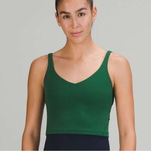 New! Lululemon Align Cropped Tank Top Bra Everglade Green • sz 8
